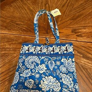 Floral Blue Tote Bag
